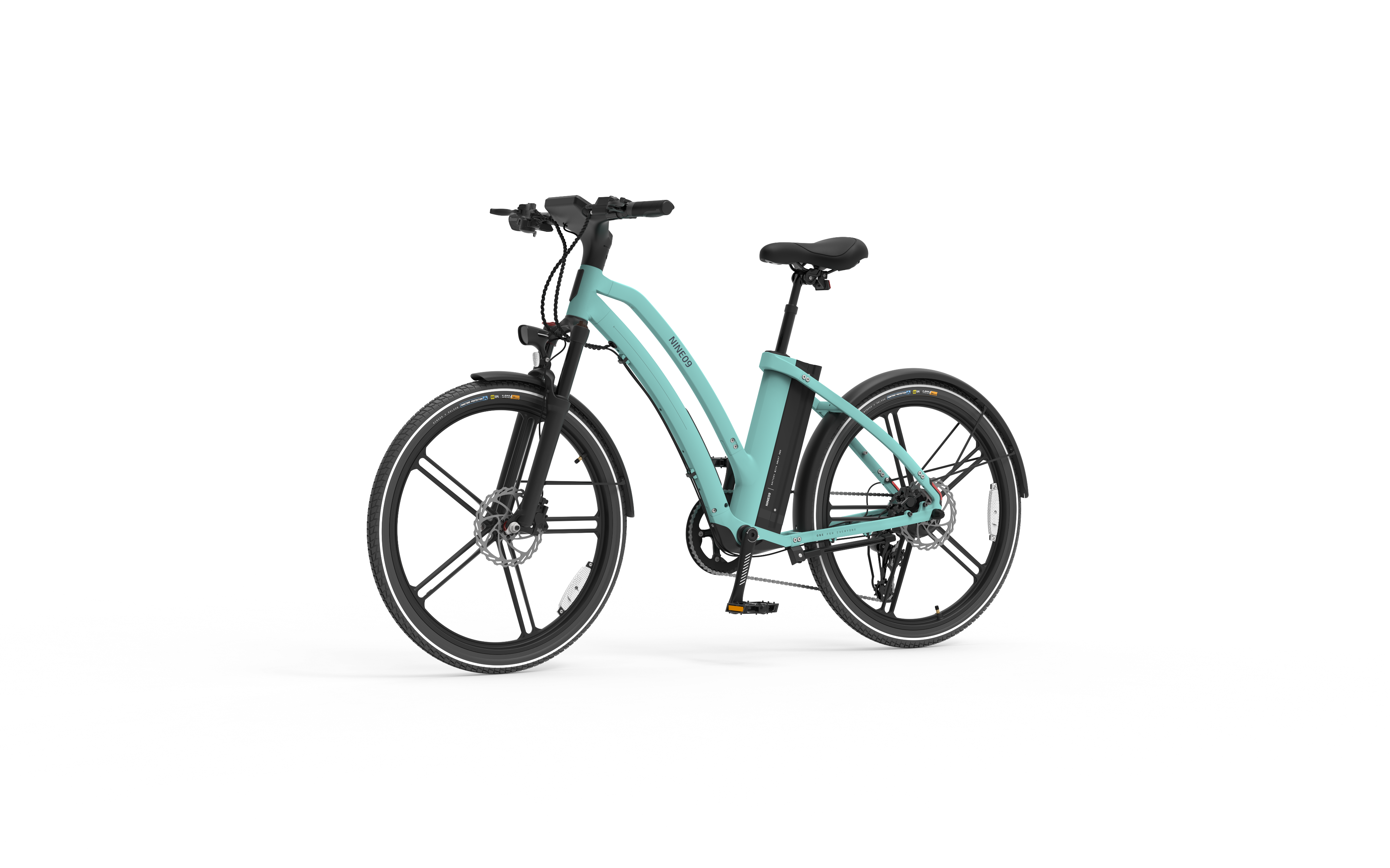 NINE09 CX02 Step-Through E-Bike in voller Seitenansicht