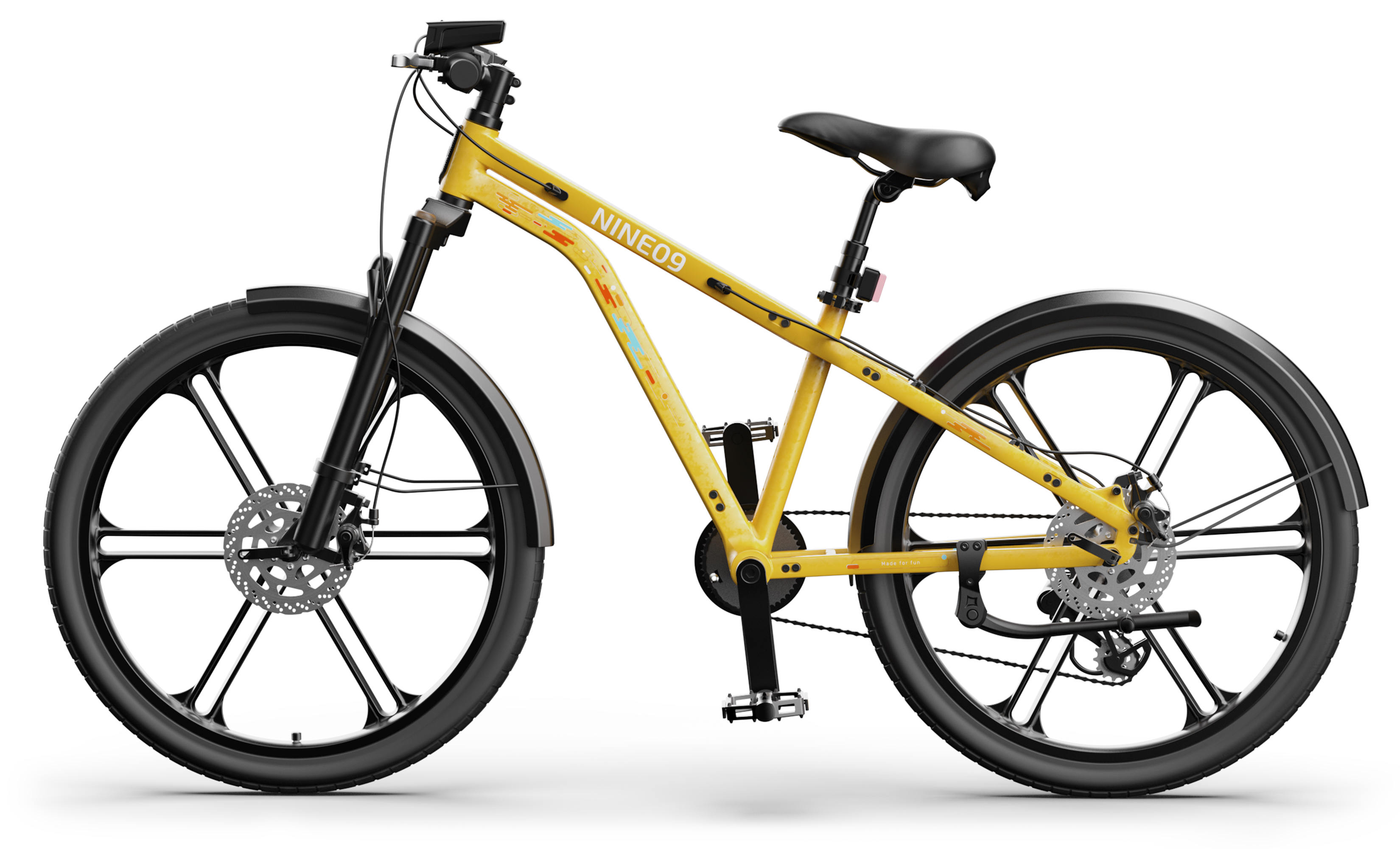 kiko børnecykel i Sunset Yellow set fra siden